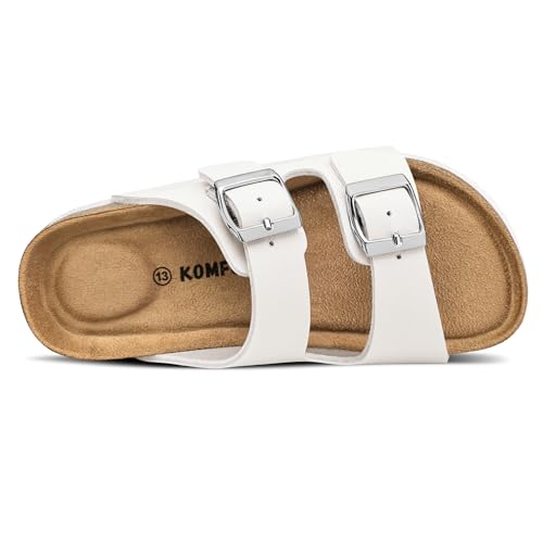 Image of K KomForme Kids Sandals Boys Girls Slide Cork Footbed Slipper with Adjustable Straps for Little Kid /Big Kid