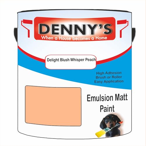Premium Interior Wall & Ceiling Emulsion Paint – Delight Blush Whisper Peach – Rich Matt Finish, Durable & Washable, Low Odour, Ideal for Living Rooms, Bedrooms & Hallways (250ML Tin)