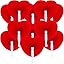12 Pcs Heart Red