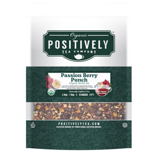Image of Organic Positively Tea Company, Passion Berry Punch Herbal Tea, Loose Leaf, 16 Ounce