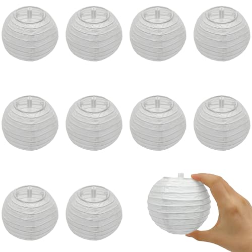 Niuhong 10 Pcs 4in Mini Runde Laterne Lampions Stofflaterne Kleine...