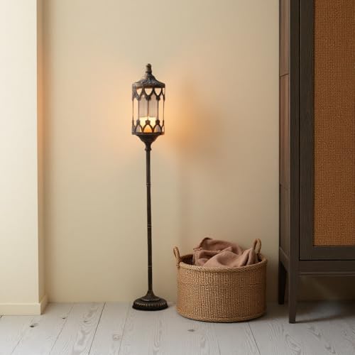 GCVNEX Vintage Gothic Floor Candelabra, 37 Inch Tall Wrought Iron