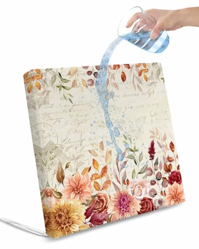 Edwiinsa Eucalyptus Indoor/Outdoor Seat Cushions Cover,Waterproof Patio Chaise Lounge Cushion Cover for Beach Pool Side Chair Cushions 22x20x4 Pieces Retro Botanical Aesthetic Floral Flower Leaves