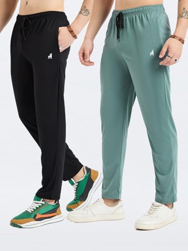 Image of Modeve Men Solid Cotton Blend Track Pant for Summer Pack of 2