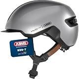 ABUS Casque Vélo HUD-Y avec feu arrière, gleam silver, L