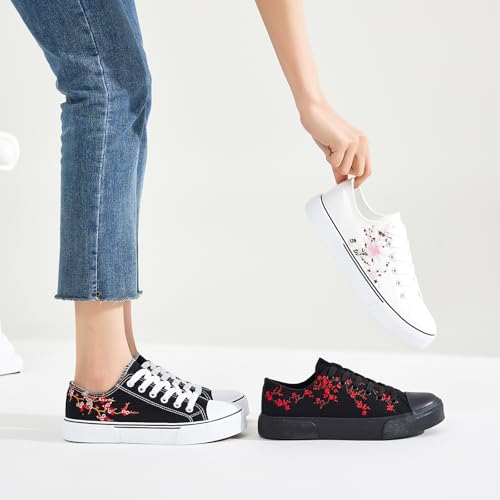 Image of hash bubbie White Sneakers for Women Low Top Canvas Shoes Womens Canvas Sneakers Women's Fashion Sneakers Slip on Casual Tennis Shoes