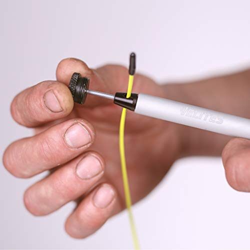 Skipping Rope for Crosstraining Fire 2.0 by VELITES, Silver - Yellow Cable, 2 mm - Image 4