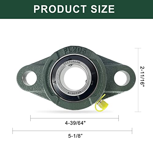 Deepdream Ucfl205-16 Pillow Block Bearing,Pack Of 2 Flange Mounted Bearings,1 Inch Bore,2 Bolt Flange Bearing, Self Alignment Pillow Block Bearing #TOP1