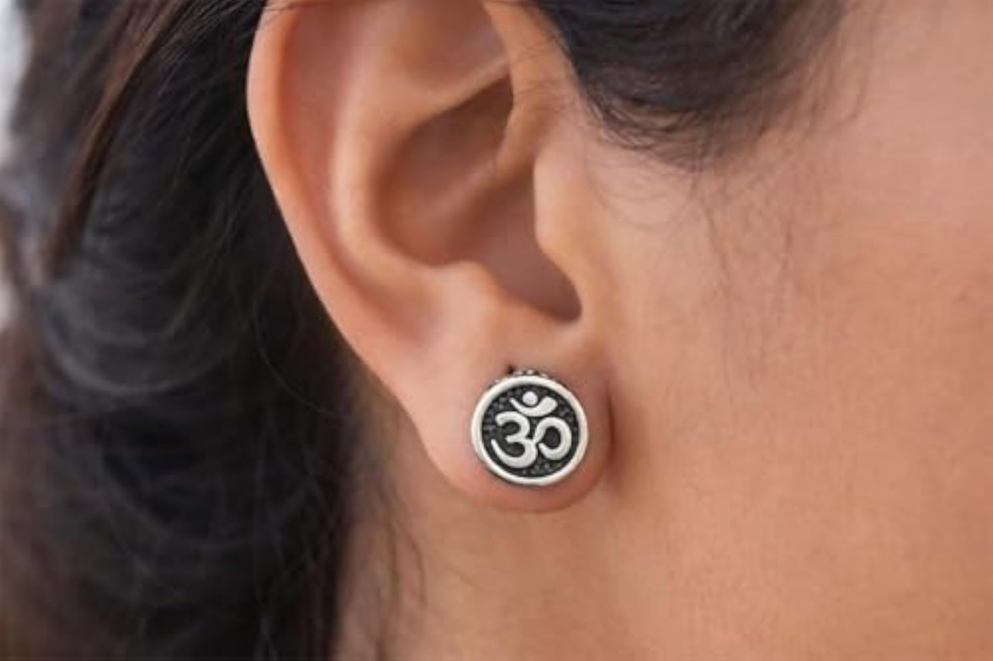 Unisex Silver Divine Lord Shiva Pendant & Stud Earrings Combo