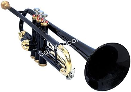 Sai Musicals Bb Pocket Trumpet with Carrying Hard Case & Mouthpiece, Student Trumpet Practise Mute for Beginners & Advanced Level, Perfect Trumpet Gift Mother's Day Thanksgiving & Christmas (Black)