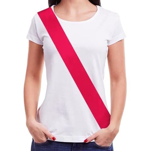 Party to Be 10 PCS Plain Sash Blank Hot Pink Satin Sash DIY Sash 8cm Wide x 90cm Long from Shoulder to Hip Cover