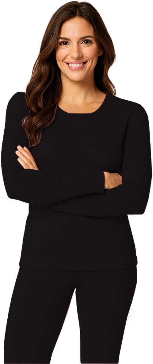 3Pack Women's Thermal Underwear Set Stretch Long Johns Double-Sided Fleece Lined Long Sleeves Base Layer for Cold Weather - Image 3