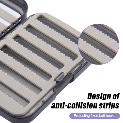 Fly Fishing Box, Double Sided Double-Layer Fly Fishing Tackle Box with Dividers Fly Fishing Accessories for Outdoor Fishing by MiOYOOW - Used condition - Image 3