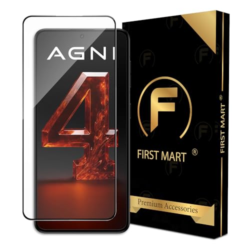 Image of FIRST MART Military-Grade Gorilla Tempered Glass for Lava Agni 4 5G (6.67 Inch) With Edge to Edge Full Screen Coverage and Easy Installation Kit |Black