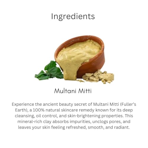 Image of Khadi Multani Mitti Face Pack Powder 100g | For Breakouts, Blackheads & Glowing Skin | With Natural Clay for Deep Cleansing & Oil Control | Removes Impurities | Face Pack for Men & Women
