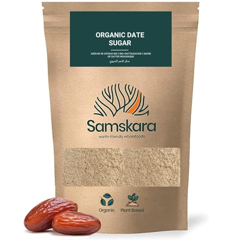 Azúcar de Dátil Ecológica BIO 1kg | Samskara | Endulzante Natural en Polvo | Dátil en Polvo Comercio Justo | Sustituto Azúcar Blanco | Dátiles Organic Dates Sugar (1 kg)