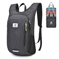 SKYSPER 10L Mochila Plegable Ultraligera Mochila d...: La mochila está fabricada en poliéster muselina 600D, esta mochila de viaje superligera pesa sólo 300 g pero ofrece una capacidad de 10 litros, ideal para guardar sus pequeños objetos esenciales, ideal para viajar en libertad. Ahorra espacio: El tama...