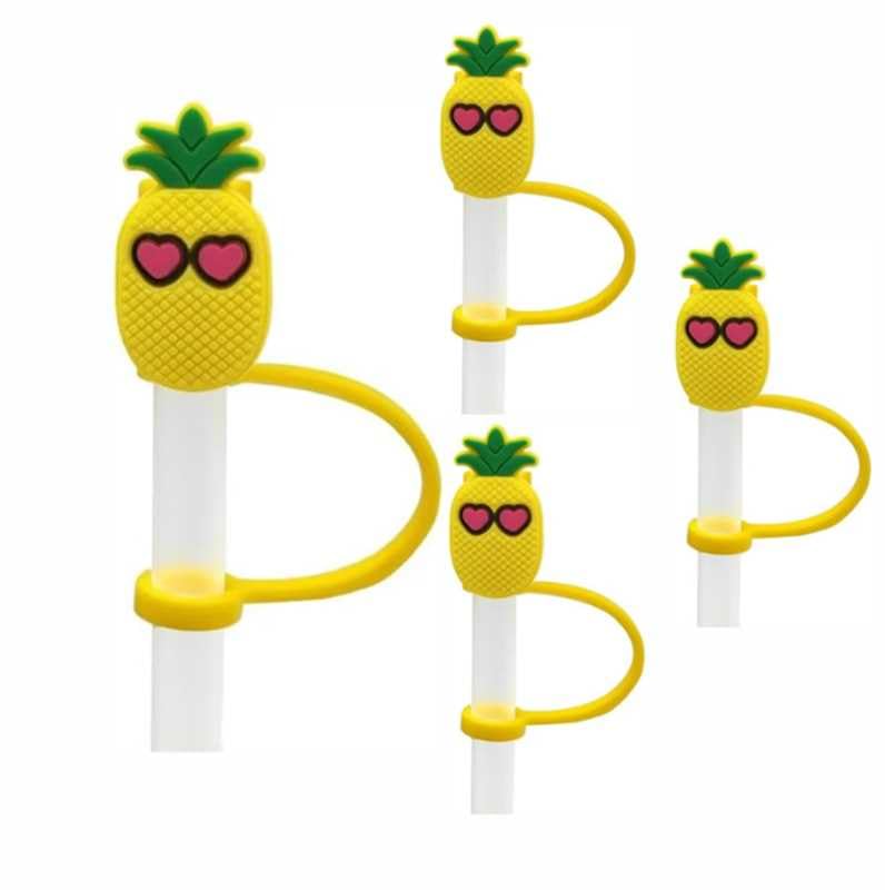 Gelbe Ananas-Strohabdeckung Für Stanley Becher – 8 Mm Silikon-Aufsatz Für Wiederverwendbare Trinkhalme