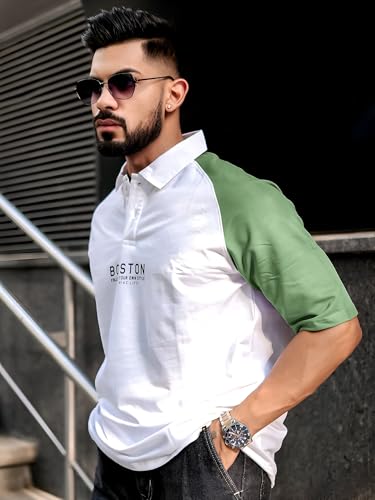 Image of Maniac || Mens || Printed ||Raglan Polo Neck || 3 /4th Sleeve || Cotton ||Oversized ||Polo T-Shirt