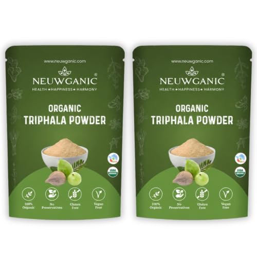 Image of Organic Triphala Powder - 200 Gm - India Organic and USDA Certified - Triphala Churna Powder - Quick Acidity & Gas Relief - Pack of 2
