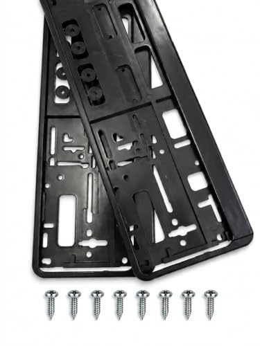 Image of 2 x Plain Number Plate Holders & Surround Frames Black – Front & Rear
