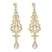 Gold Earrings Q&Q Fashion Art Deco 20s 30s Flapper Gatsby Austria Crystal Bridal Silver Dangle Earrings