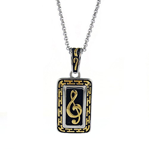 Yeidid International Stainless Steel Musical Note Pendant, complimentary 24 inch rolo Chain2