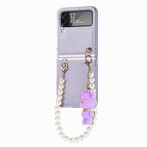 Cover per Samsung Galaxy Z Flip4 Custodia Pieghevole per Z Flip 4 Ribalta Orso + Bracciale Antiurto per Z B02 silicone pelle