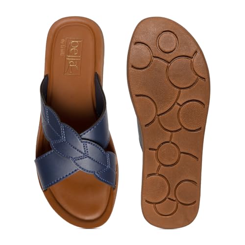 Image of BELLA Women Fashion Flat Slip On Black Sandal | Durable | Stylish | Comfortable | Slip Resistant | Lightweight and Breathable