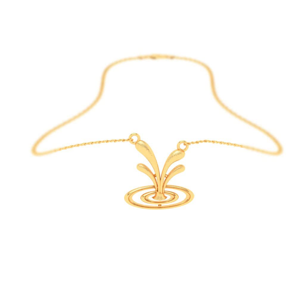 p.c. chandra jewellers 22KT(916) BIS Hallmark Water Droplet Yellow Gold Pendant for Women - 0.7 Grams-picture-46