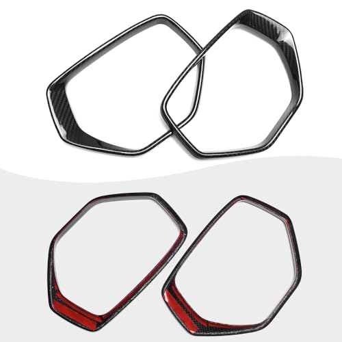 Image of Jogon Carbon Fiber Rearview Eyebrow Frame Cover Trim for Corvette C8 Z06 Z51 Stingray HTC Coupe 2020 2021 2022 2023 2024 Exterior Side Mirror Cover Decorative Frame