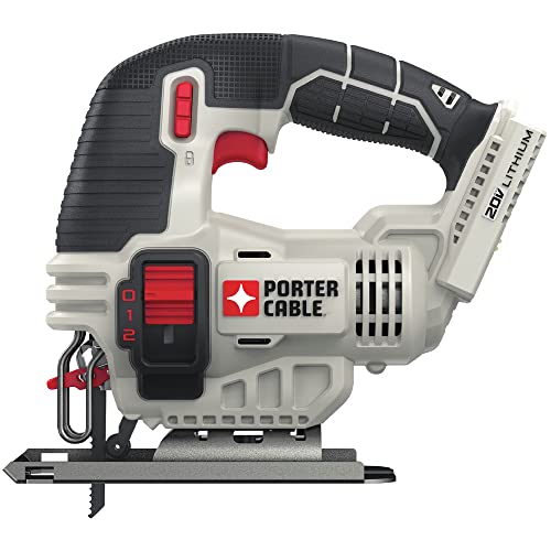 PORTER-CABLE 20V MAX Cordless Jigsaw, up to 2,500 SPM, Bare Tool Only (PCC650B)