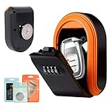 Magntic Key Holder with 4 Digit Combination Lock Hider Under Car, Magnetic Key lock Box with Strong Magnet for Indoors, Outdoor Travel, Hidden Under Car Spare Key Case (1 PCS)