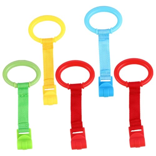 JOINPAYA Nursery Pull Ring Set 5pcs Bed Hand Rings for Infants Safe Durable Learning Aid