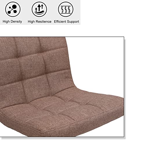 Bv Bar Stools Set Of 2 Modern Square Barstools Bar With Back Kitchen Counter Stools Dining Chairs (Light Brown Cotton Fabric) #TOP4