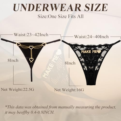 Image of Chain Thong Underwear for Women, Adjustable Rhinestone Panties