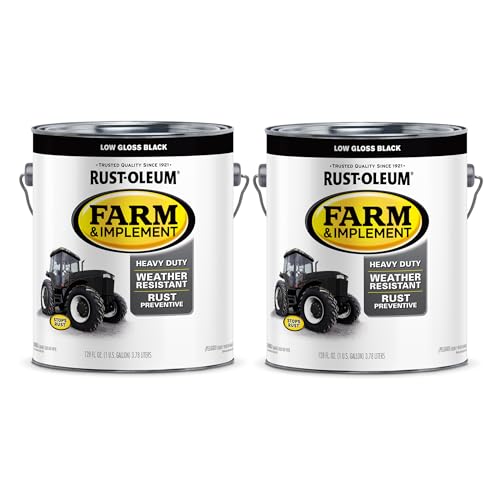 Rust-Oleum 280168-2PK Farm & Implement Enamel Paint, Gallon, Low Gloss Black, 2 Pack