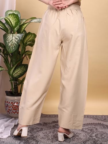 Image of Womanista Women's Viscose Rayon Fabric Farsi Salwar | Comfortable Fit & Lightweight Pant | Casual Summer Cotton Bottom for Women | Available in Plus Size