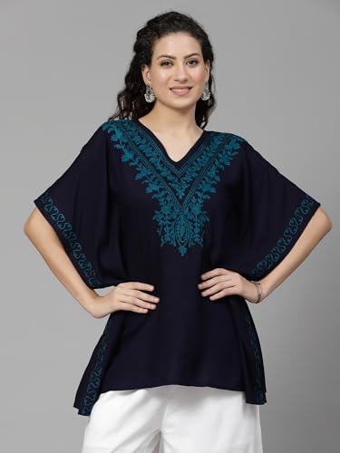 Image of QAZMI Women's Rayon Cotton Kaftan