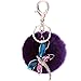 Pendentif libellule en peluche douce - Porte-clés en forme de boule en peluche - Décoration de sac pour femme - Qualité supérieure