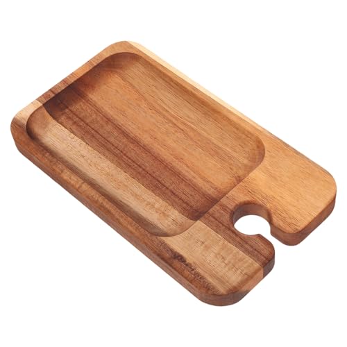 Homoyoyo Bandeja de Madera con Soporte para Copa y Plato Aperitivo Multifuncional para Picnic Merienda y Reuniones Familiares para Fiesta y Uso Diario