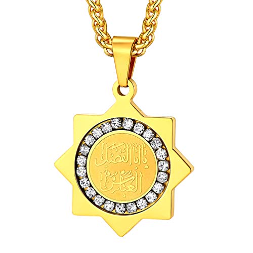 Collier Allah homme anti-noircissement en acier inoxydable hypoallergénique avec chaîne