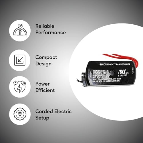 Image of Ironsmith Lighting Products 150 Watt Dimmable Halogen Lamp Transformer - Plastic Material, Halogen, Xenon, Krypton Type Light Bulbs Support - Short Circuit Protected with Auto Restart (Pack of 2)