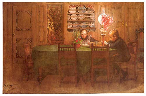 Peintures sur toile célèbres reproduction de tableau Carl Larsson Los Deberes