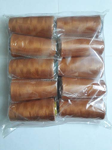 Image of Ace International Exports 3000 m Overlock Polyester Sewing Thread Set Box Yarn Spool Cone, Golden - Pack of 10 Spools