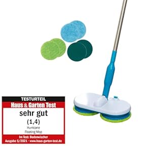 Hurricane Floating Mop elektrischer Bodenwischer – Akku Wischer zum mühelosen Wischen, Schrubben und Polieren - Bodenreiniger