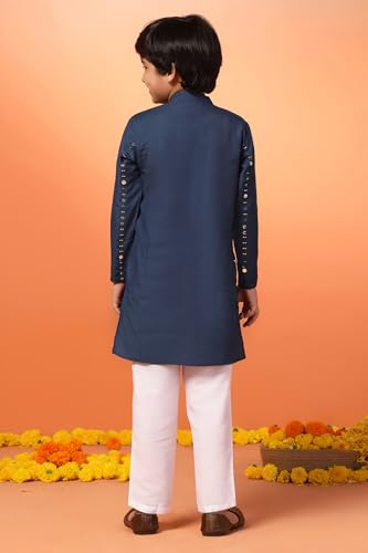 Image of Fashion Dream Boys Cotton Blend Geometric Kurta Payjama Set| Ethnic Set