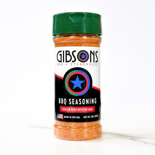 Image of Gibsons Steakhouse BBQ Seasoning (6 Ounce Jar) - Original Cooking & Grilling Blend of Spices & Seasonings (Salt, Paprika, Brown & White Sugar, Garlic, & Onion) - No MSG & Gluten Free
