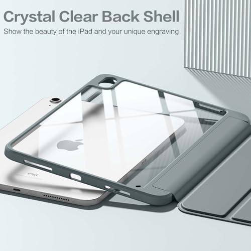 Image of Wenlaty Compatible with iPad (A16) 11th Generation Case 11 Inch 2025, for iPad 10th Generation Case 10.9 Inch 2022 with Pencil Holder, Trifold Stand Protective Clear Back, Auto Wake /Sleep, Space Gray