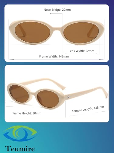 Image of Retro Oval Sunglasses for Women Men 90s Style Vintage Small Sun Glasses UV400 Protection Shades